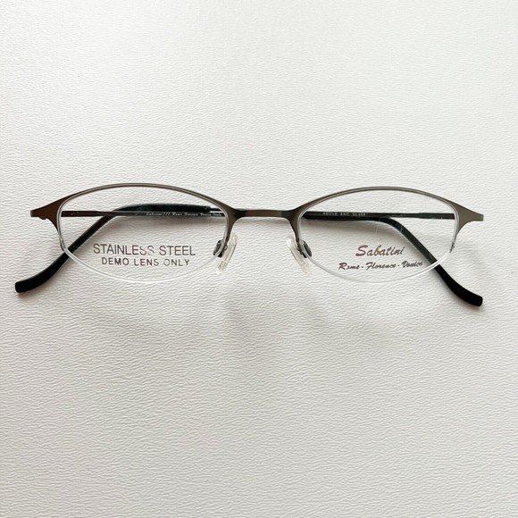 Sabatini Italy Eyeglasses Frame 111 Semi Rimless Anti Silver 46-18 Display Model - Picture 2 of 11